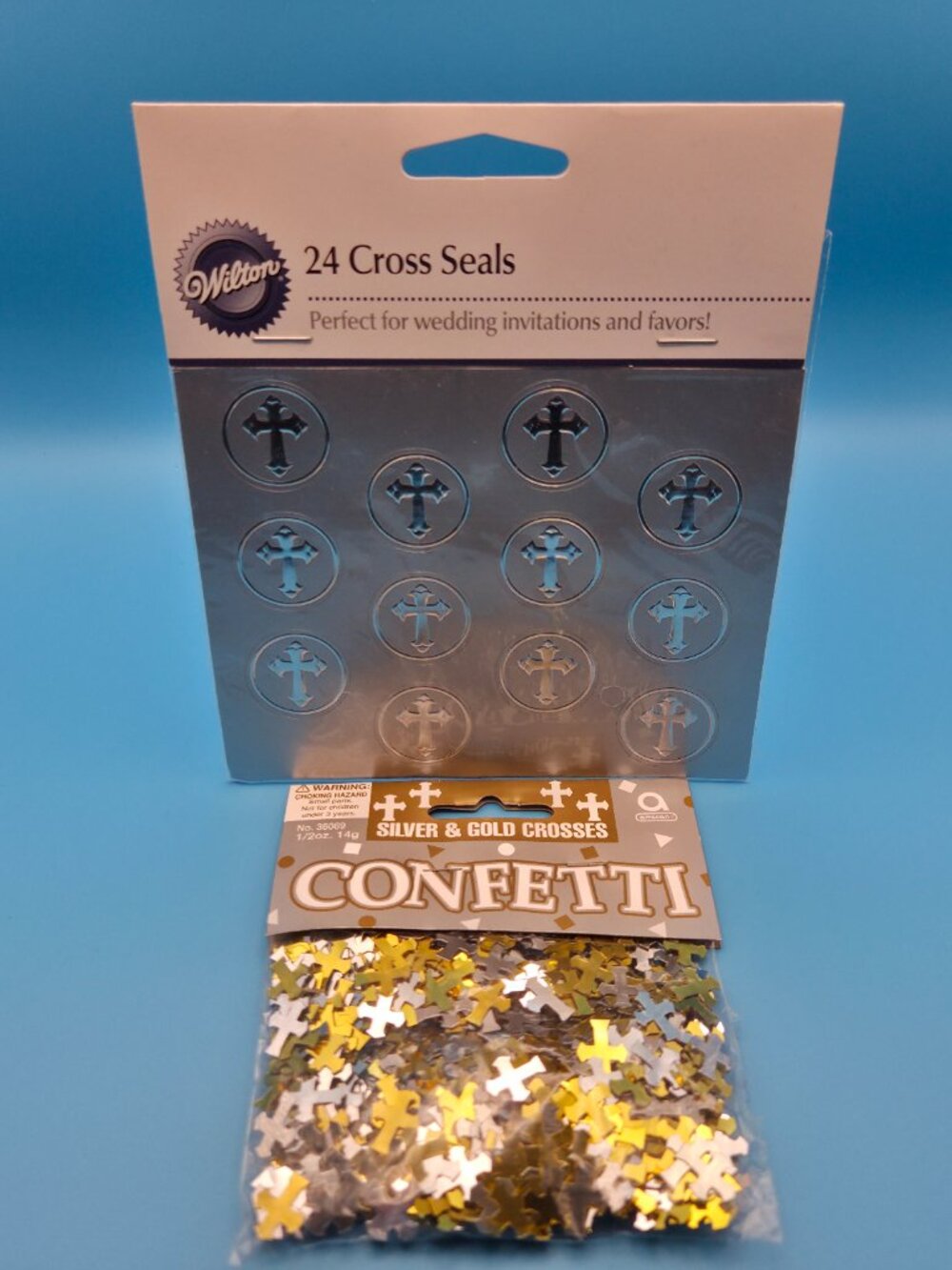 24 Wilton Baptism-Confirmation-1st Communion Invitations + Seals & Confetti NWT - Picture 2 of 5